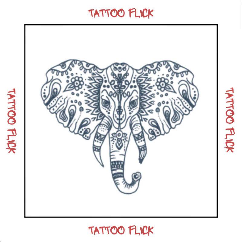 Elephant Mandala - Temporary Tattoo