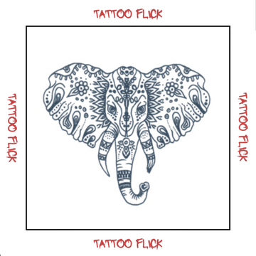 Elephant Mandala - Temporary Tattoo