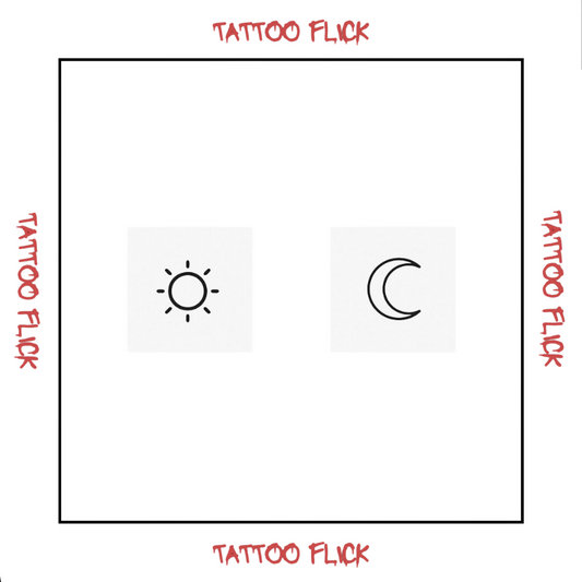 Matching Sun And Moon - Temporary Tattoo