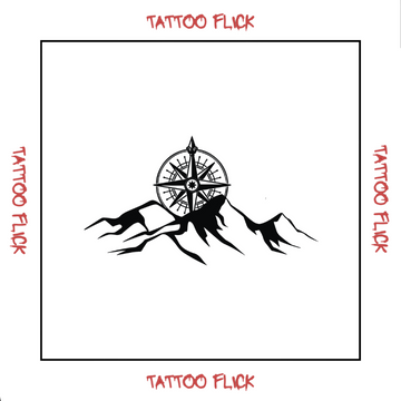 Mountain and Compass - Temporary Tattoo