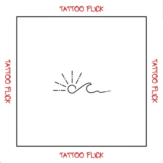 Sun With Wave  - Temporary Tattoo