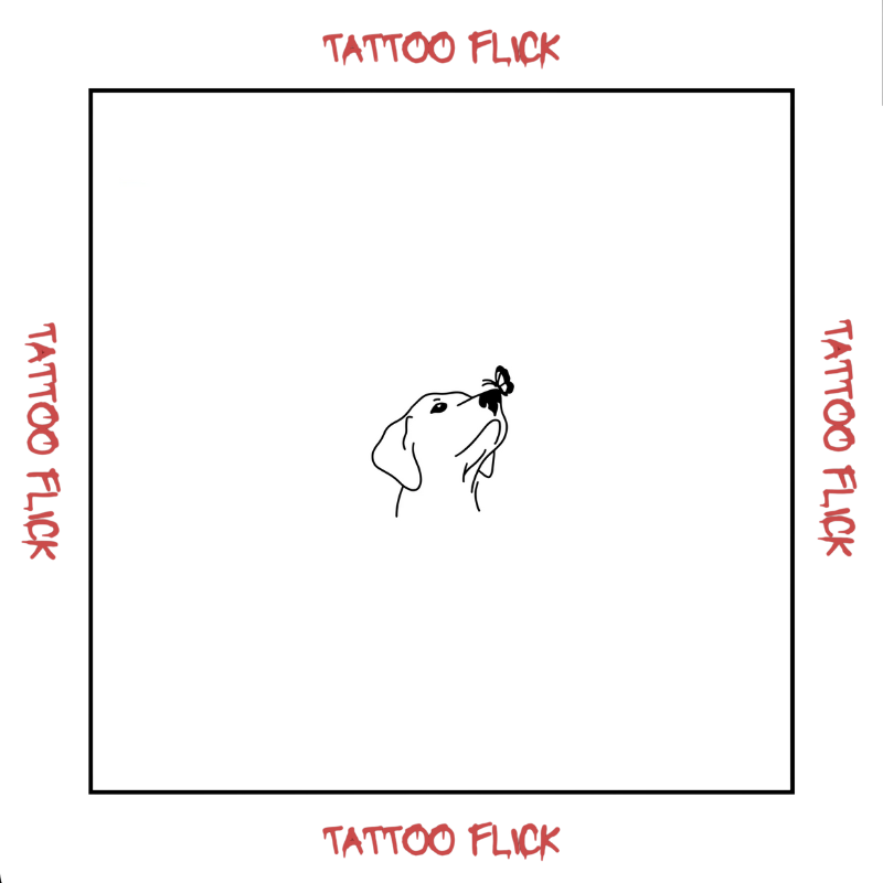 Puppy with Butterfly - Temporary Tattoo