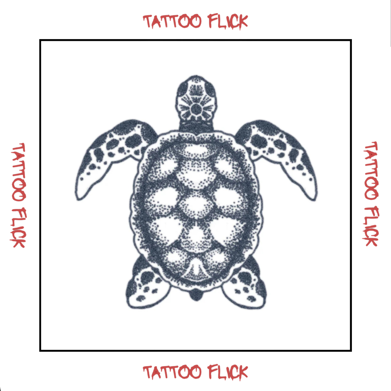Dotwork Turtle - Temporary Tattoo
