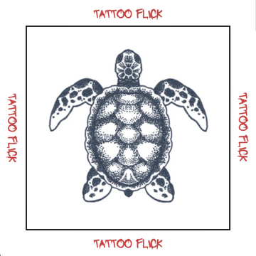 Dotwork Turtle - Temporary Tattoo