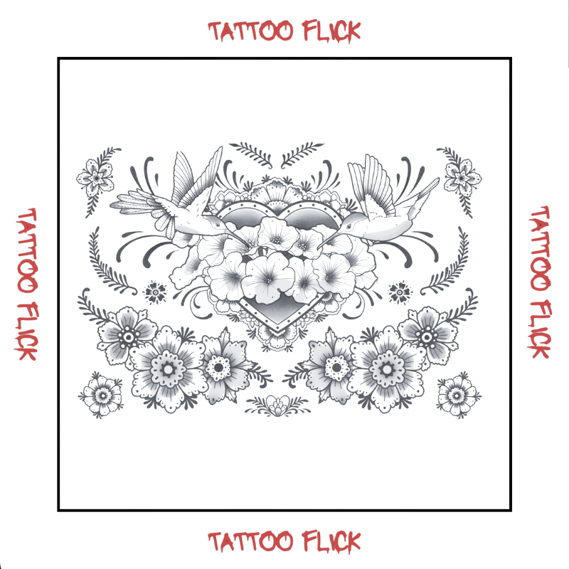 Delft Birds and Flowers - Temporary Tattoo