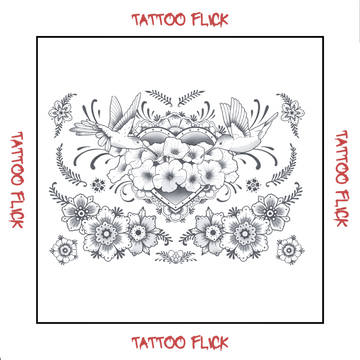 Delft Birds and Flowers - Temporary Tattoo