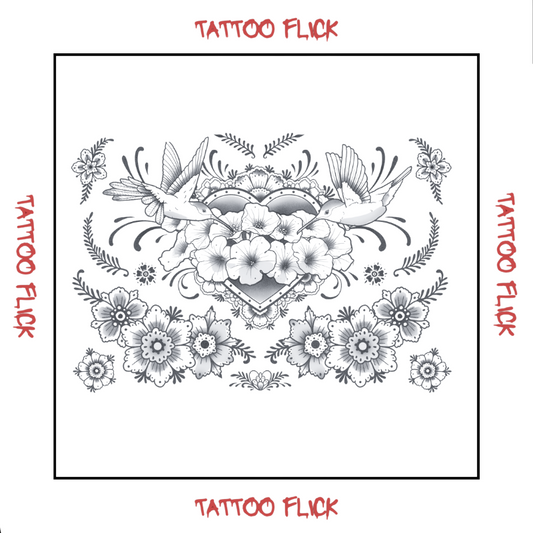 Delft Birds and Flowers - Temporary Tattoo