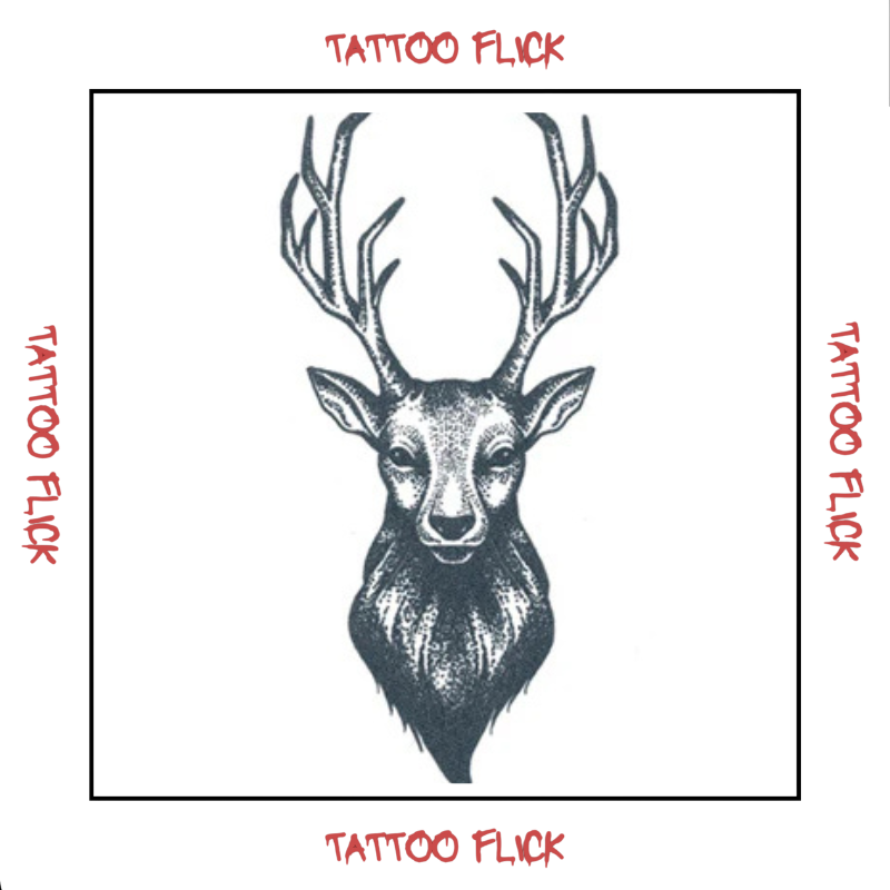 Dotwork Deer - Temporary Tattoo