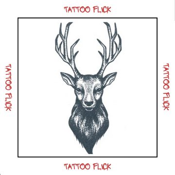 Dotwork Deer - Temporary Tattoo