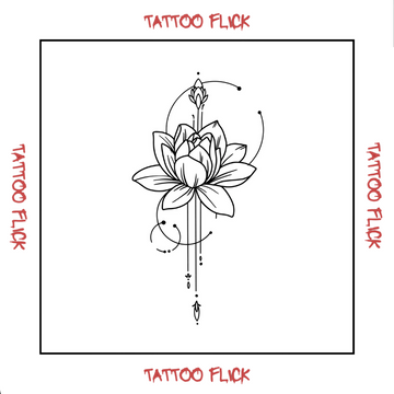 Big Lotus with Ornaments  - Temporary Tattoo