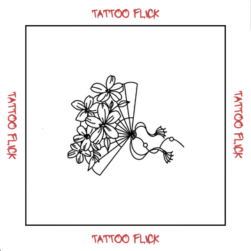 Fan and Flowers - Temporary Tattoo