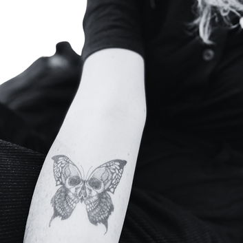 Skull Butterfly - Temporary Tattoo