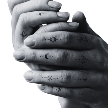 Symbolic little Finger Ornaments - Temporary Tattoo