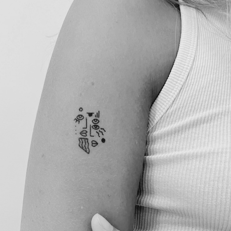 Abstract faces - Temporary Tattoo