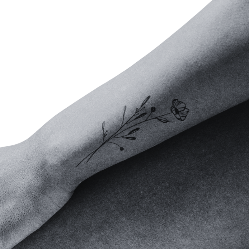 Discreet Poppy - Temporary Tattoo