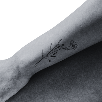 Discreet Poppy - Temporary Tattoo