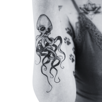 Octopus Skull - Temporary Tattoo
