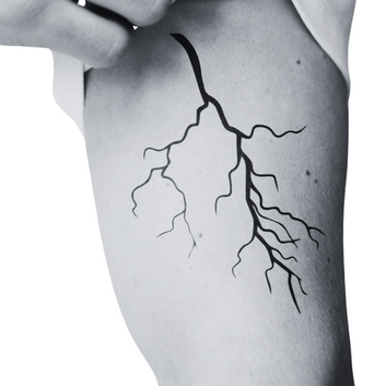 Dark Lightning Strike - Temporary Tattoo