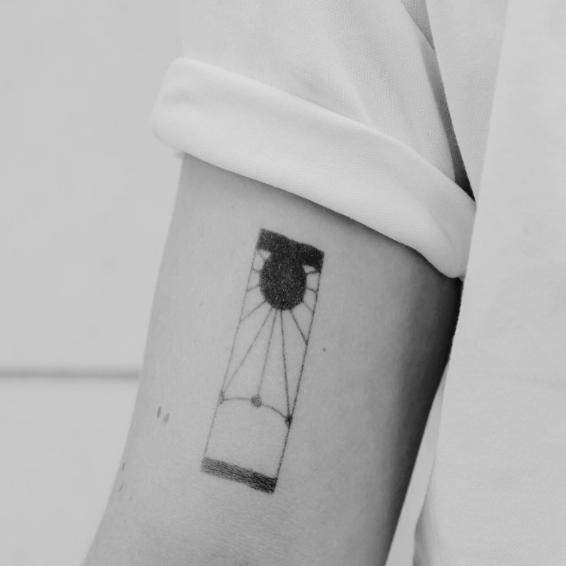 Abstract sun window - Temporary Tattoo