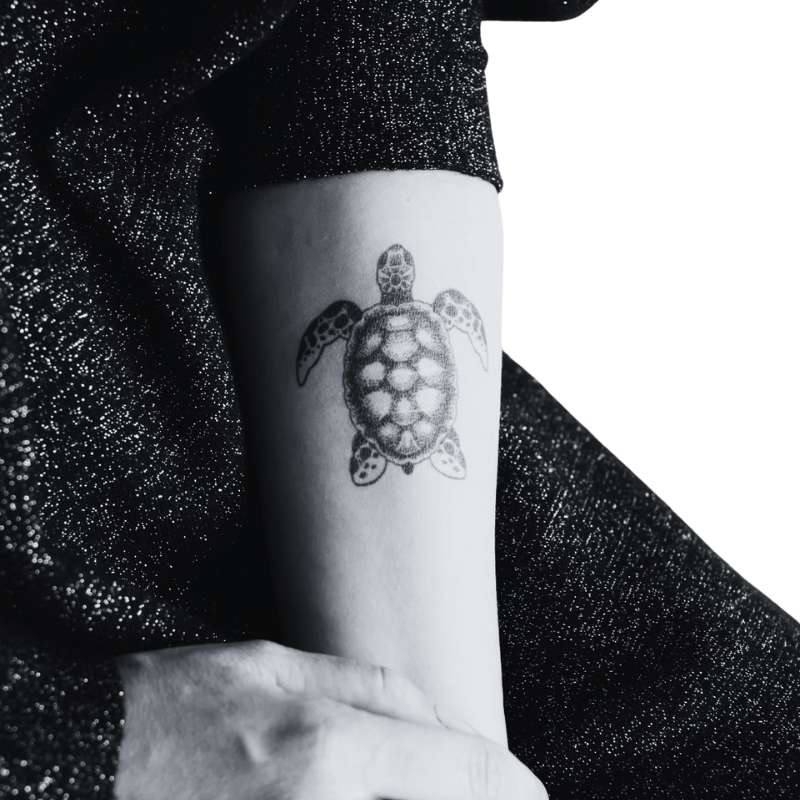Dotwork Turtle - Temporary Tattoo
