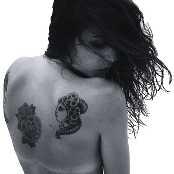 Lady Portraits in Black - Temporary Tattoo