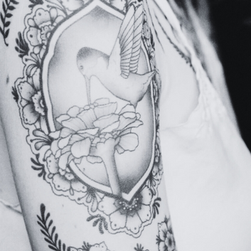 Delft Birds and Flowers - Temporary Tattoo