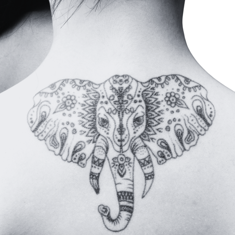 Elephant Mandala - Temporary Tattoo