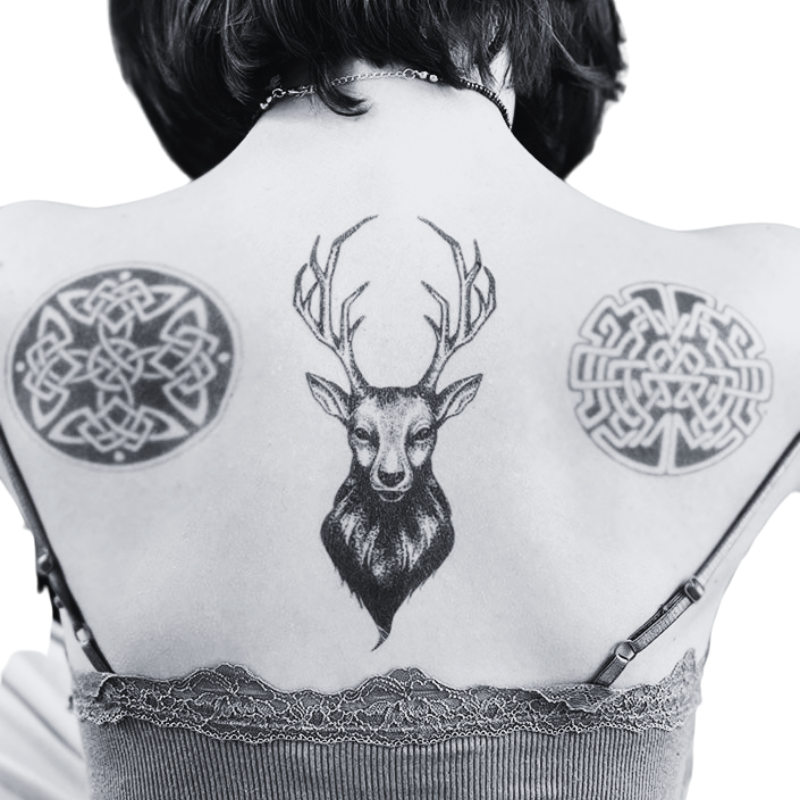 Dotwork Deer - Temporary Tattoo